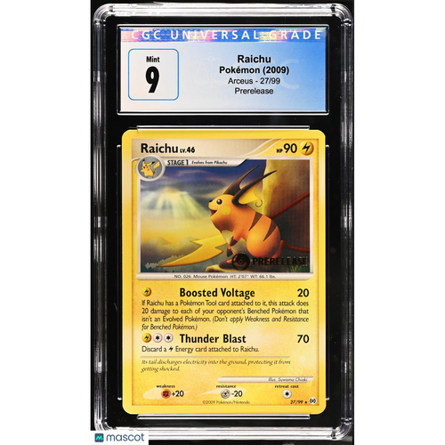 2009 Pokemon Arceus Raichu #27/99 CGC 9
