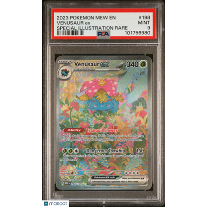 2023 Pokemon Mew EN-151 Venusaur EX #198 Special Illustration Rare PSA 9