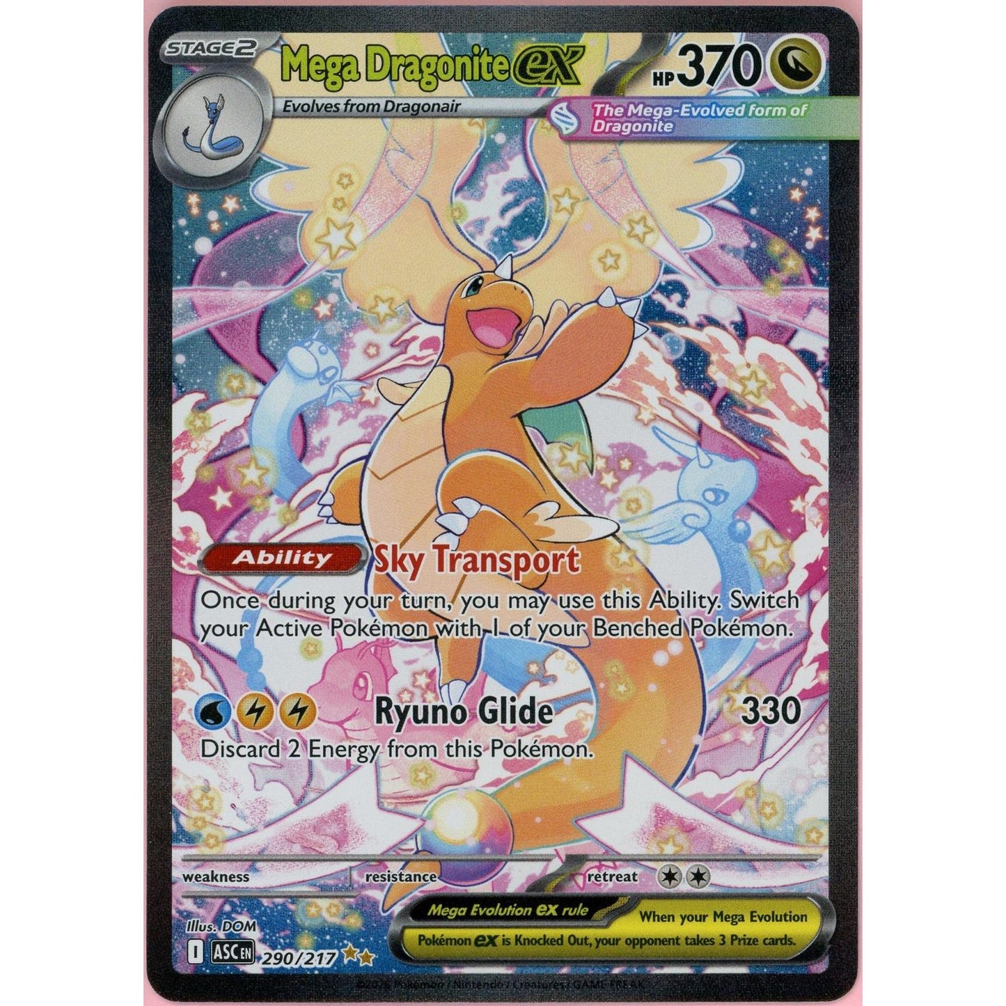 Pokemon Single: Mega Dragonite ex 290/217 Ascended Heroes (2026) SIR NM