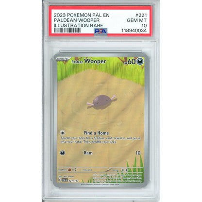 Pokemon Graded: Paldean Wooper 221/193 Paldea Evolved (2023) IR Holo PSA 10
