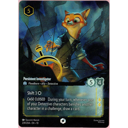 Lorcana Single: Nick Wilde Persistent Investigator 239/204 Enchanted Holo NM
