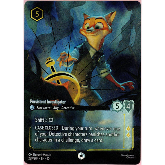 Lorcana Single: Nick Wilde Persistent Investigator 239/204 Enchanted Holo NM