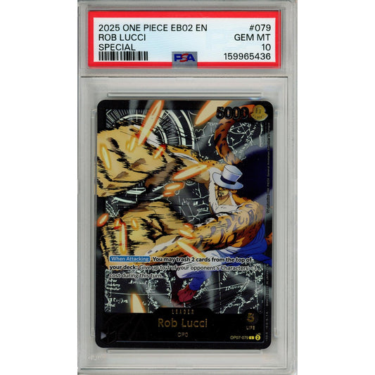 One Piece Graded: Rob Lucci EB02 Special Leader (2025) PSA 10
