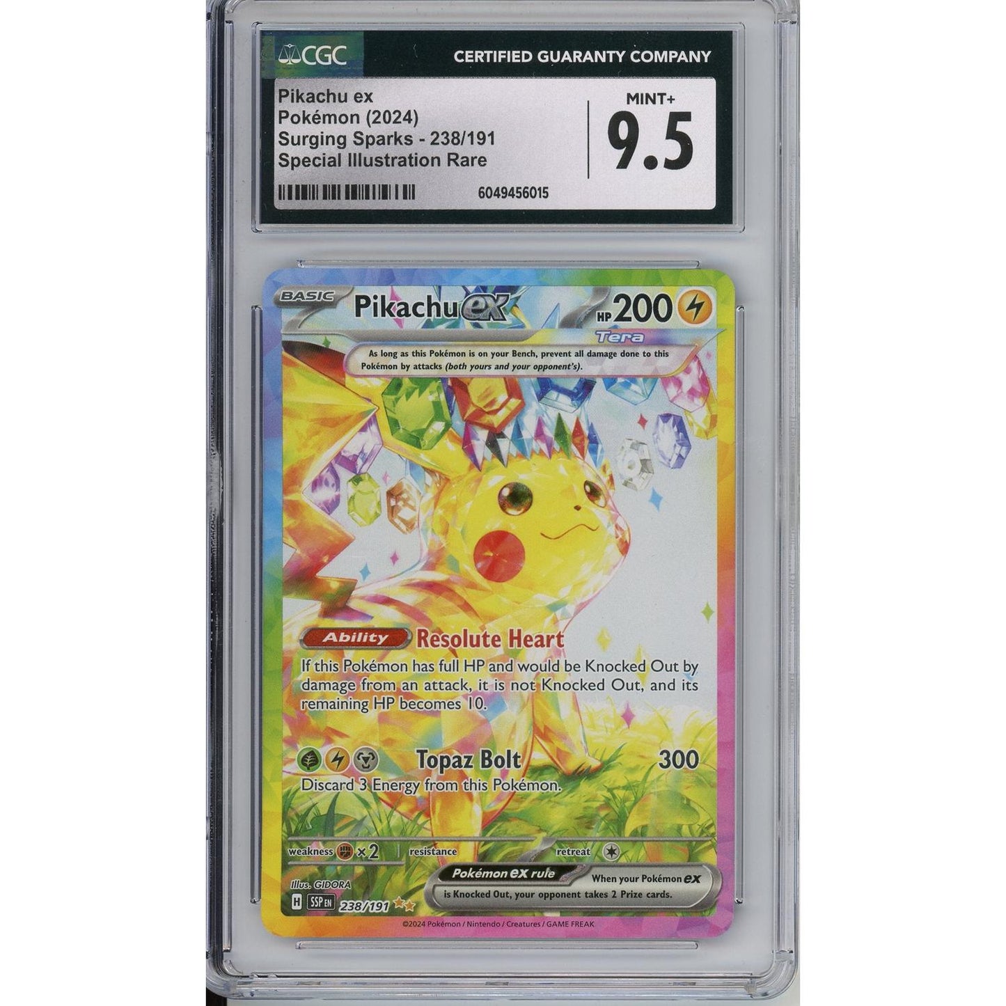 Pokemon Graded: Pikachu ex 238/191 Surging Sparks (2024) SIR CGC 9.5