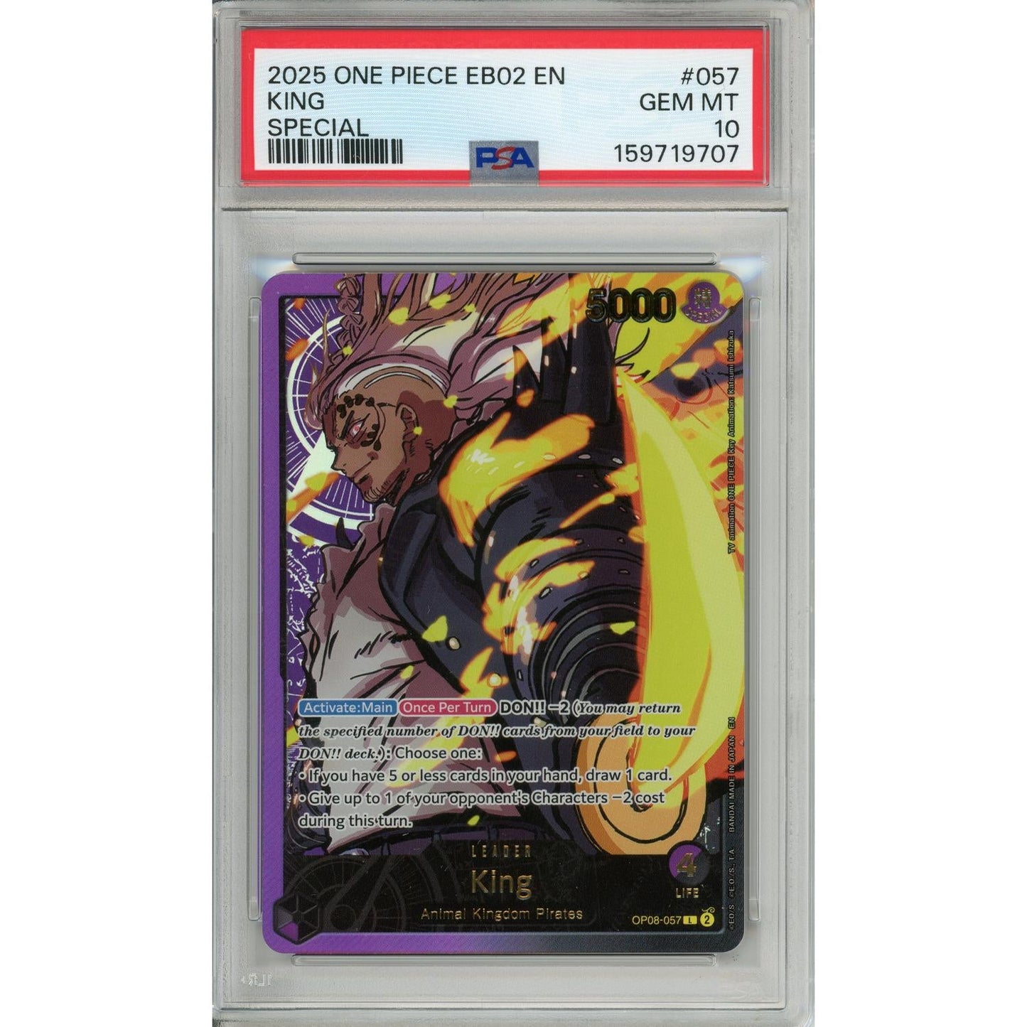 One Piece Graded: King EB02 Special Leader (2025) PSA 10