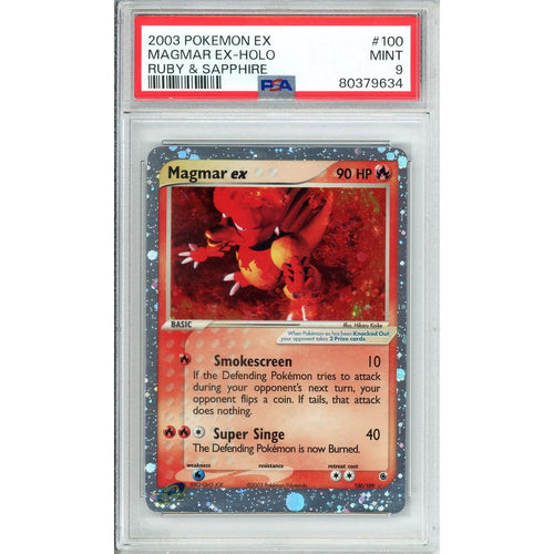 Pokemon Graded: Magmar ex 100/109 Ruby & Saphire (2003) Holo PSA 9