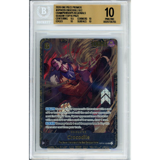 One Piece Graded: Crocodile OP14-120 Official Event Top Prize (2026) Beckett 10