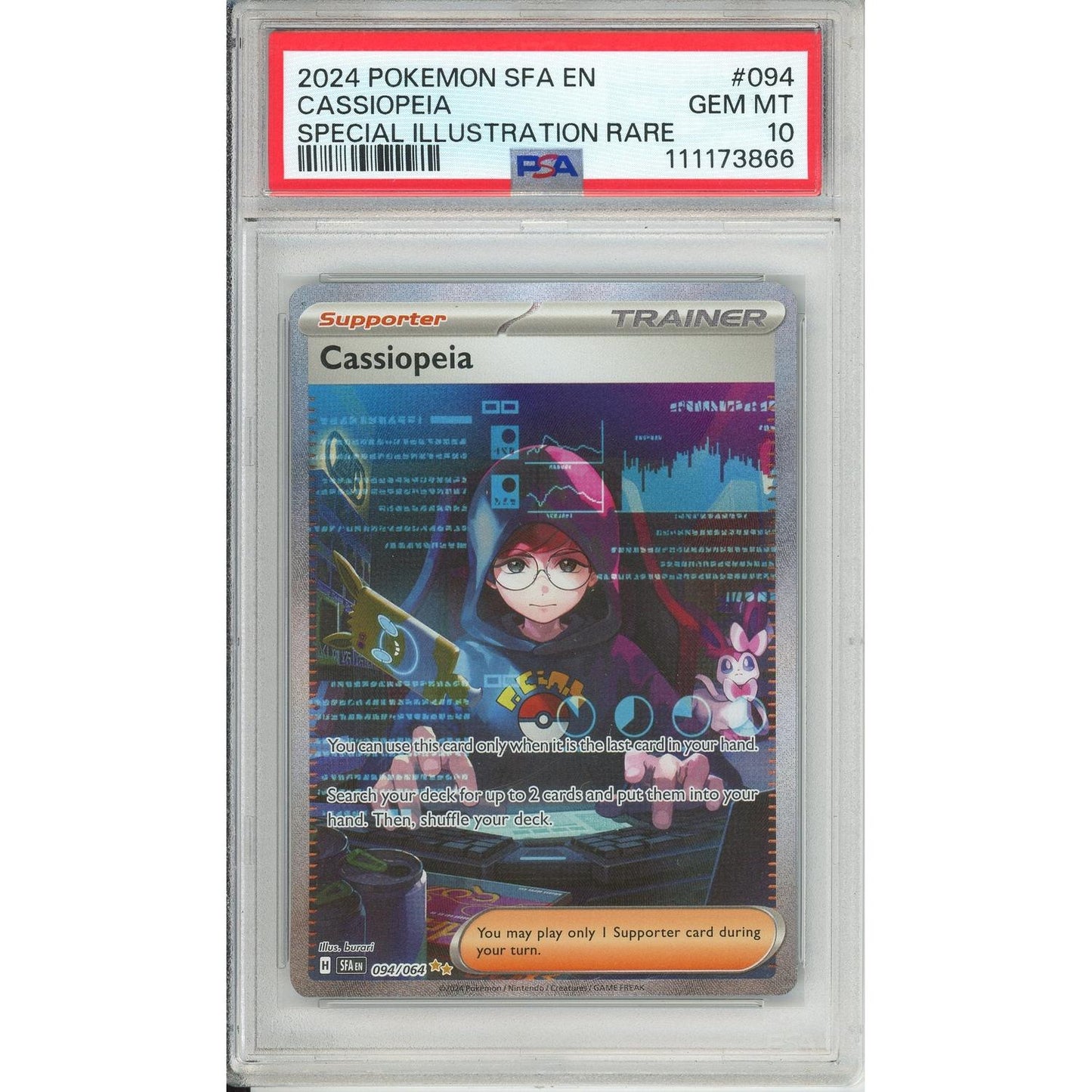 Pokemon Graded: Cassiopeia 94/64 Shrouded Fable (2024) SIR PSA 10