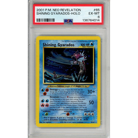 Pokemon Graded: Shining Gyarados 65/64 Neo Revelation (2001) Holo PSA 6
