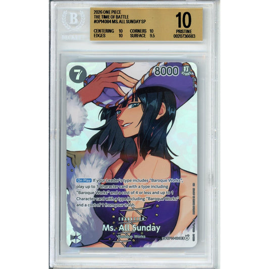 One Piece Graded: Ms. All Sunday OP14-084 Special Rare Beckett 10