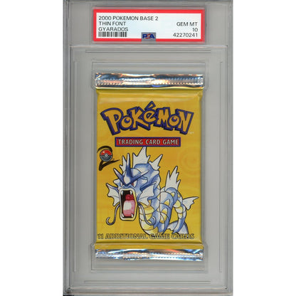 Pokemon Graded: Pokemon Base 2 Thin Font Gyarados PSA 10