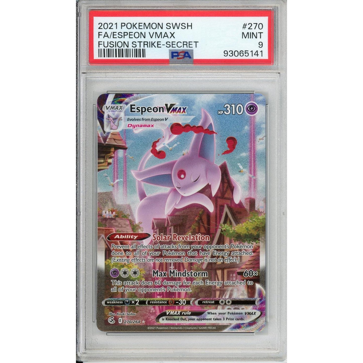 Pokemon Graded: Espeon VMAX 270/264 Fusion Strike (2021) Secret Rare PSA 9