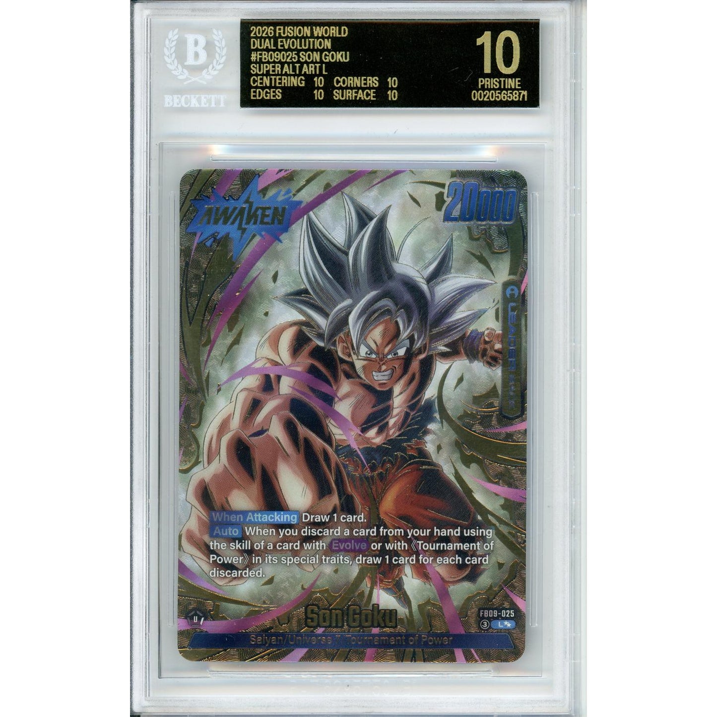 Dragon Ball Graded: Son Goku #FB09025 Dual Evolution (2026) Alt Art Beckett Black Label 10