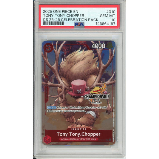 One Piece Graded: Tony Tony Chooper OP04-010 Championship Celebration Pack (2025) PSA 10