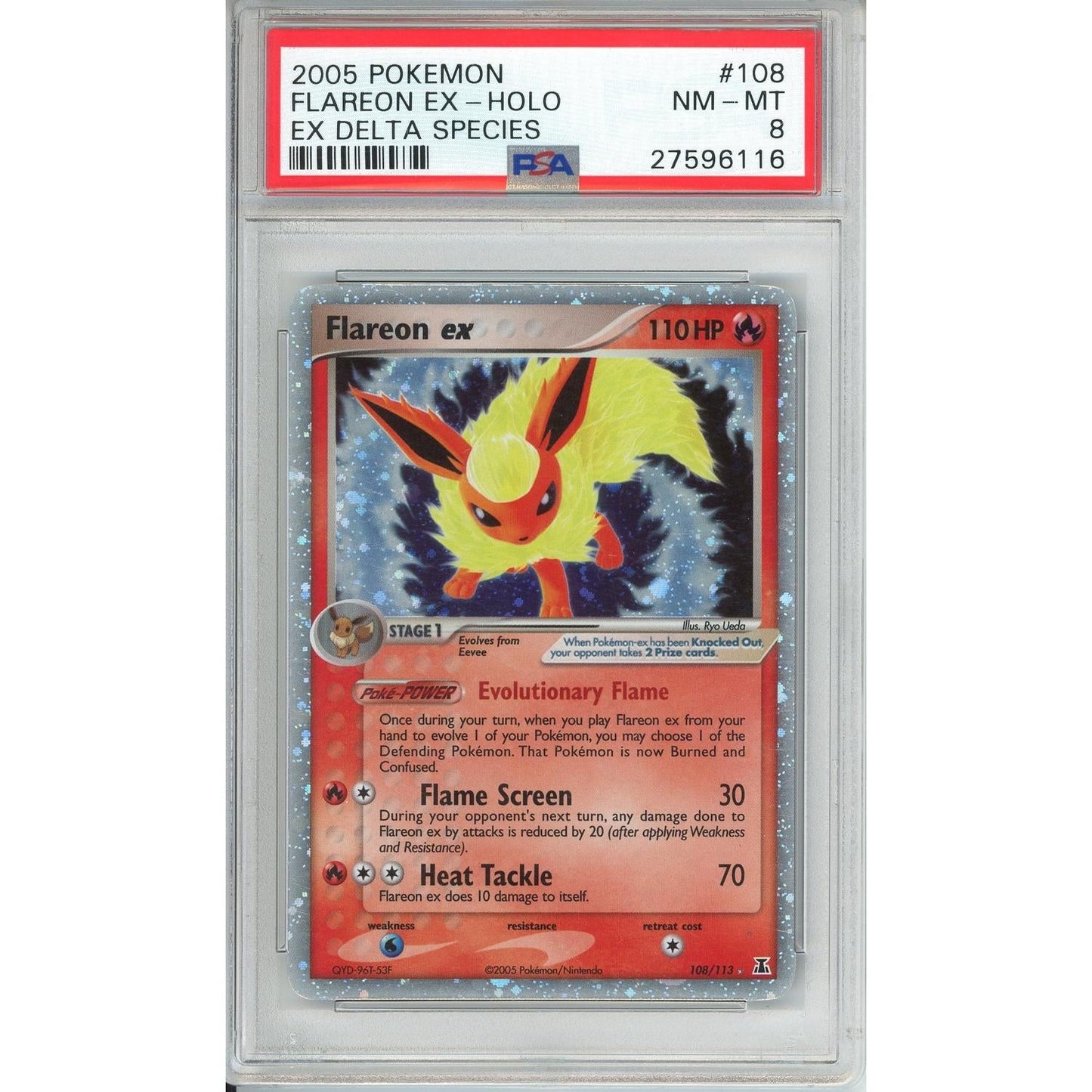 Pokemon Graded: Flareon ex Delta Species Holo PSA 8