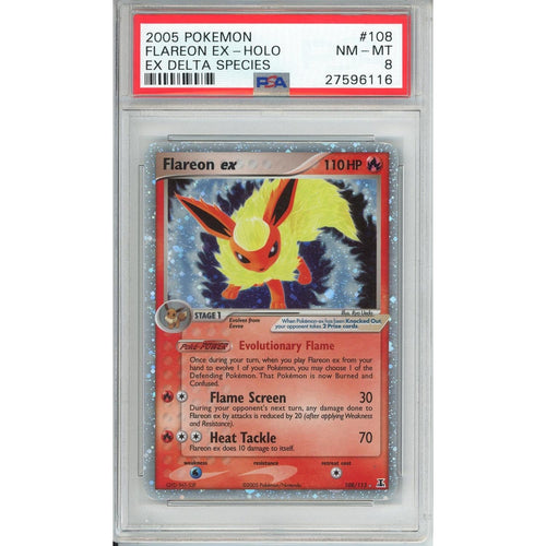 Pokemon Graded: Flareon ex Delta Species Holo PSA 8