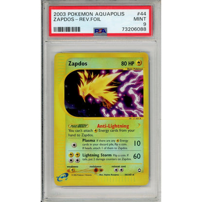 Pokemon Graded: Zapdos 44/147 Aquapolis (2003) Reverse Holo PSA 9
