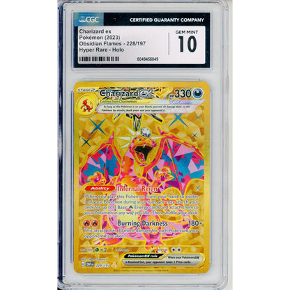 Pokemon Graded: Charizard ex 228/197 Obsidian Flames (2023) Gold Hyper Rare CGC 10