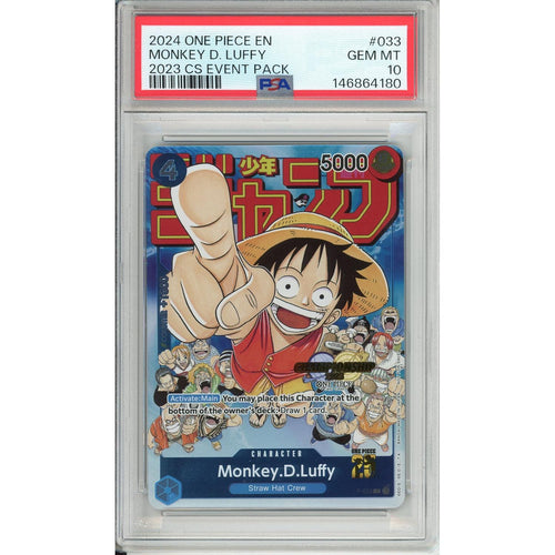 One Piece Graded: Monkey D. Luffy P-033 2023 CS Event Pack PSA 10