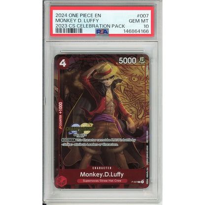 One Piece Graded: Monkey D. Luffy P-007 CS Celebration Pack (2024) PSA 10