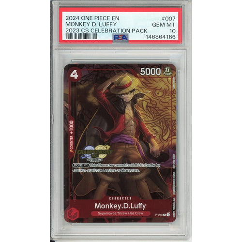 One Piece Graded: Monkey D. Luffy P-007 CS Celebration Pack (2024) PSA 10