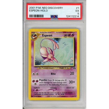 Pokemon Graded: Espeon 1/75 Neo Discovery (2001) Holo PSA 5
