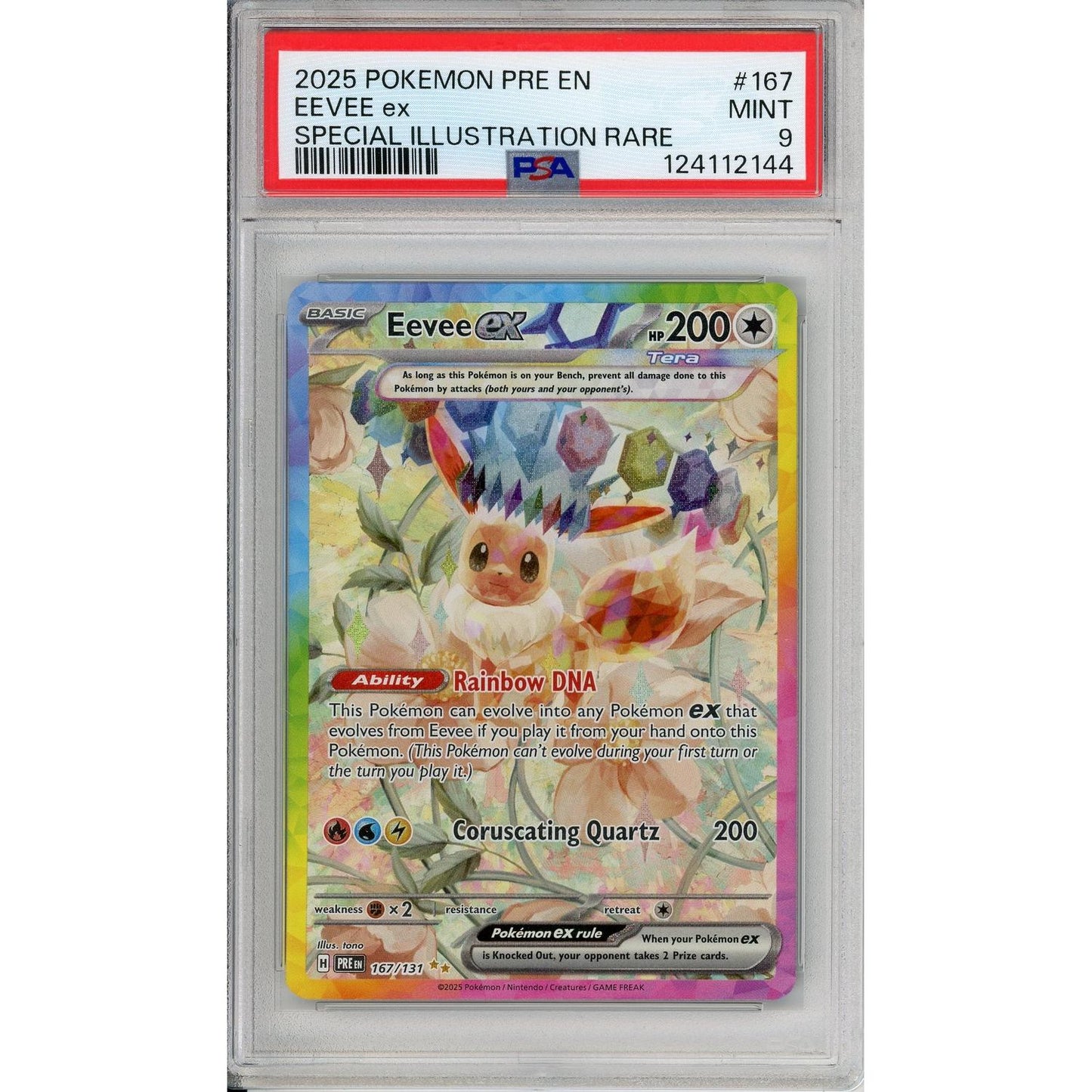 Pokemon Graded: Eevee ex 167/131 Prismatic Evolutions (2025) SAR Holo PSA 9