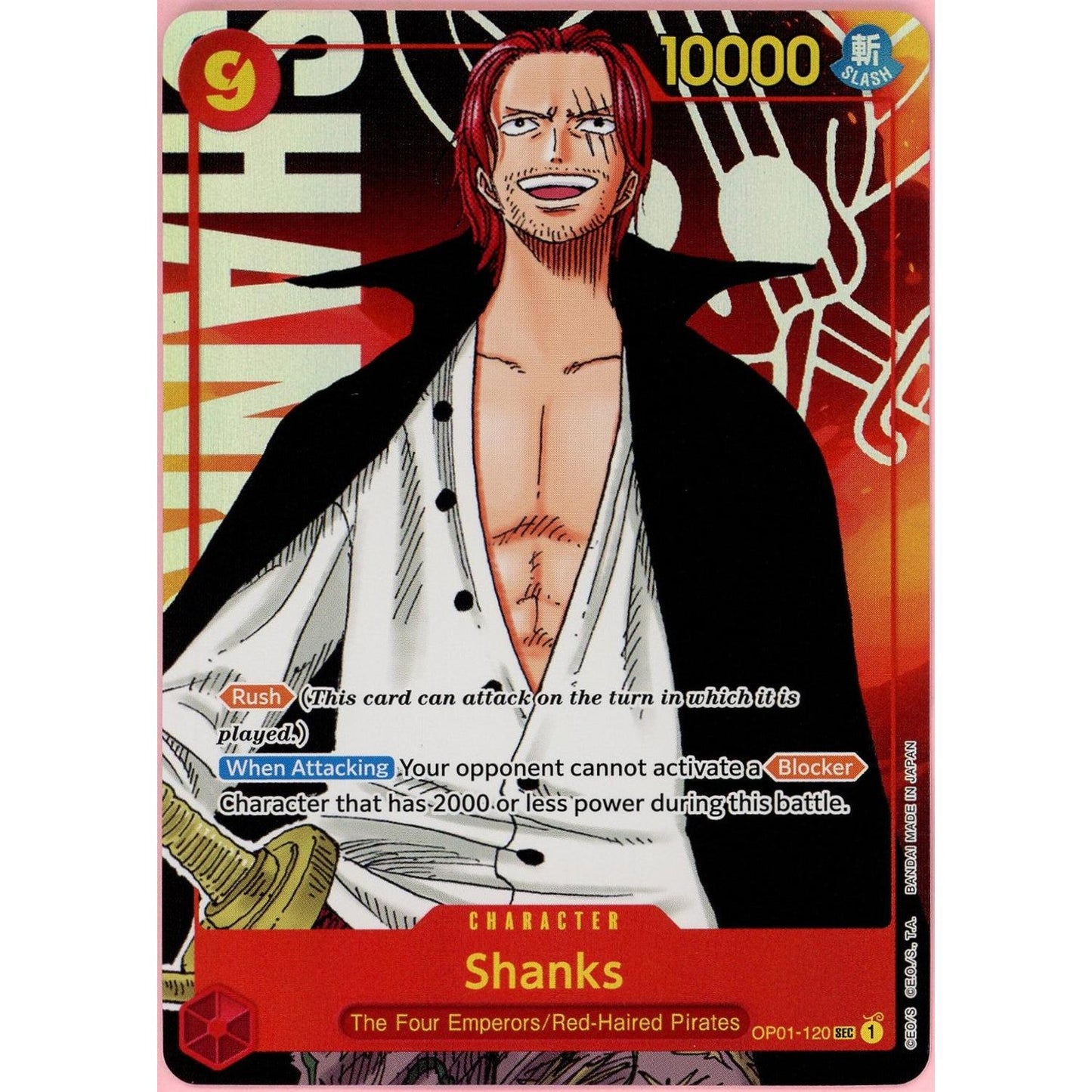 One Piece Single: Shanks OP01-120 Parallel Alt Art NM