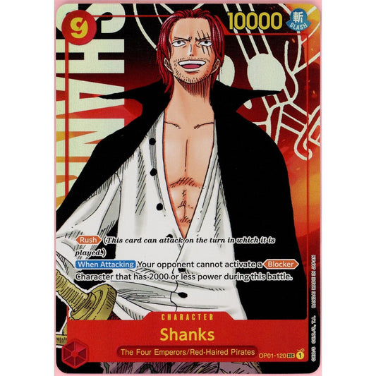One Piece Single: Shanks OP01-120 Parallel Alt Art NM