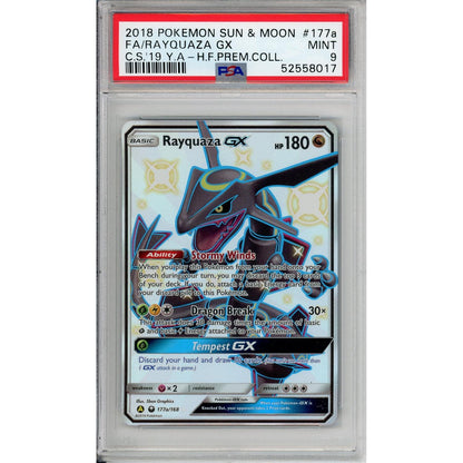 Pokemon Graded: Rayquaza GX 177a/168 Sun & Moon Celestial Storm (2018) Full Art Holo PSA 9