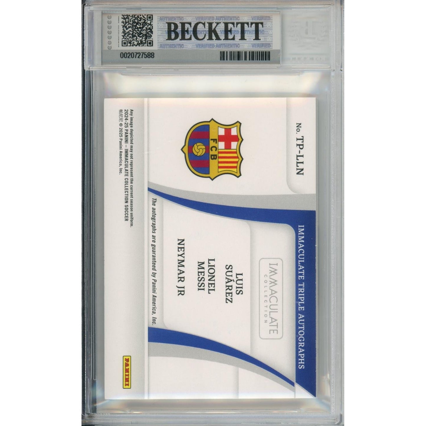 Sports Graded: Immaculate Triple Autographs #5 Neymar/Messi/Suarez Beckett 8.5