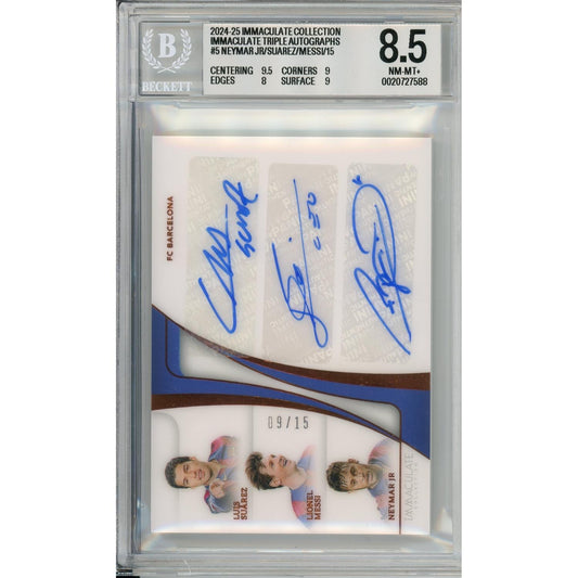 Sports Graded: Immaculate Triple Autographs #5 Neymar/Messi/Suarez Beckett 8.5