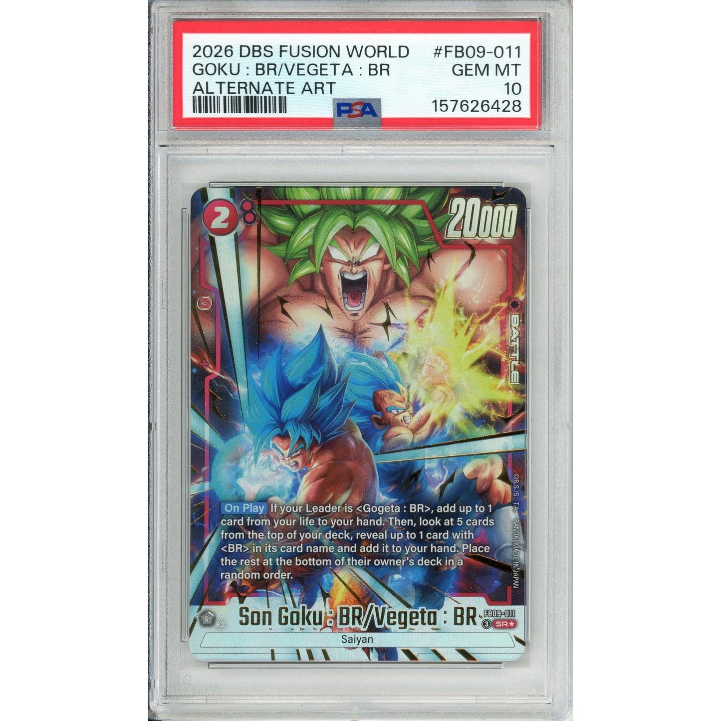 Dragon Ball Graded: Son Goku BR/Vegito #FB09-011 Alt Art PSA 10