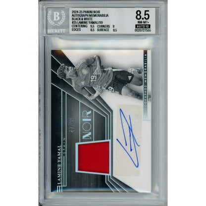 Sports Graded: Lamine Yamal #25 Panini Noir Autograph (2024-25) B&W Beckett 8.5