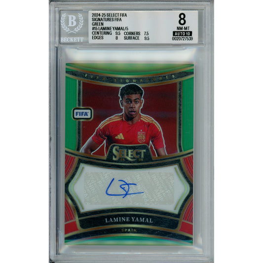 Sports Graded: Lamine Yamal #15 Signature FIFA (2024-25) Green Beckett 8