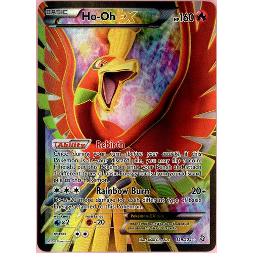 Pokemon Single: Ho-Oh EX 119/124 Dragons Exalted (2012) Holo LP