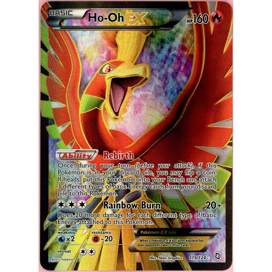 Pokemon Single: Ho-Oh EX 119/124 Dragons Exalted (2012) Holo LP
