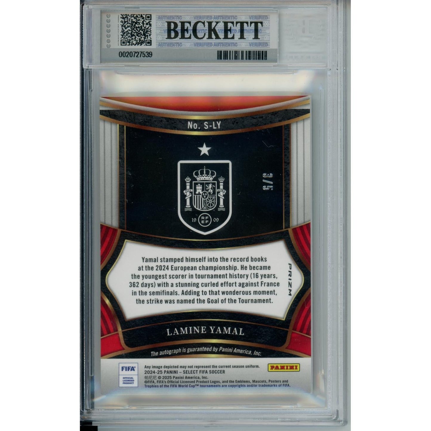 Sports Graded: Lamine Yamal #15 Signature FIFA (2024-25) Green Beckett 8