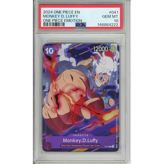 One Piece Graded: Monkey D Luffy P-041 Emotion Promo (2024) PSA 10