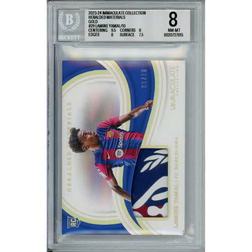 Sports Graded: Lamine Yamal #29 Immaculate Collection (2023-24) Heralded Materials Beckett 8