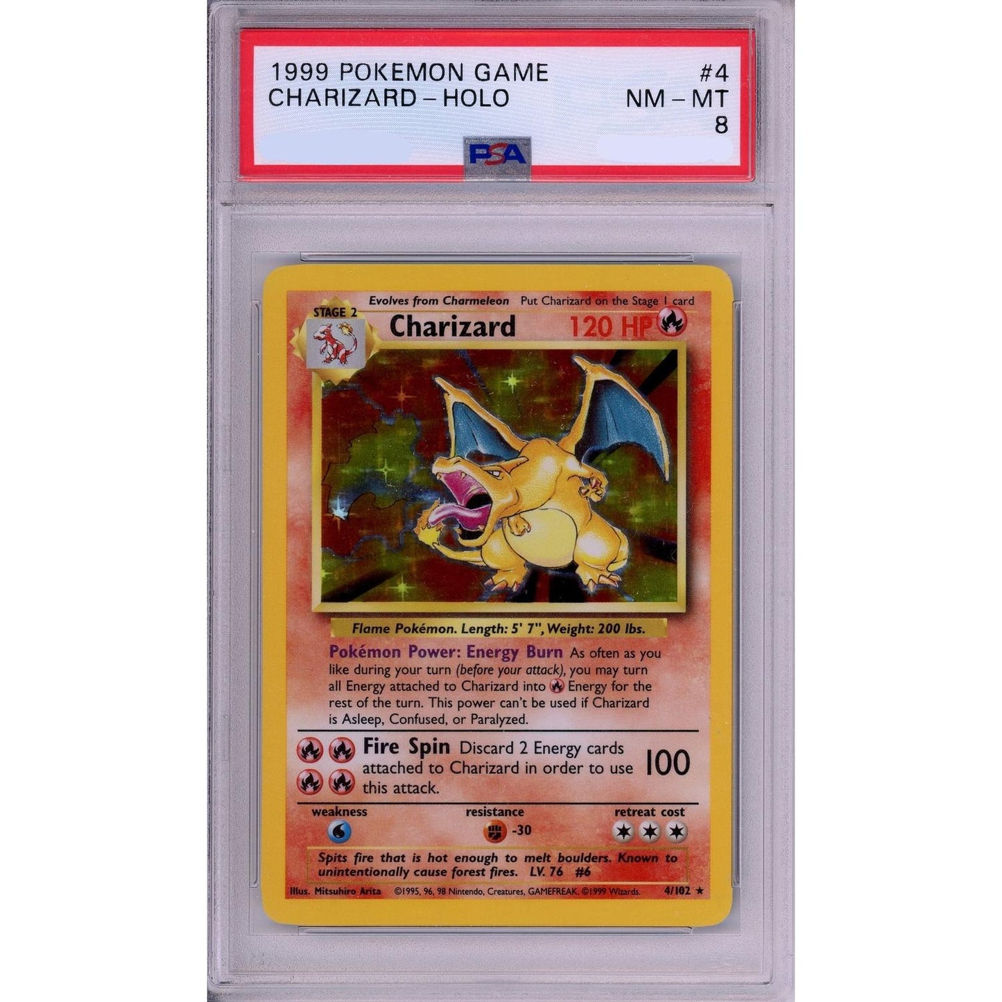 Pokemon Graded: Charizard 4/102 Base Set (1999) Holo PSA 8