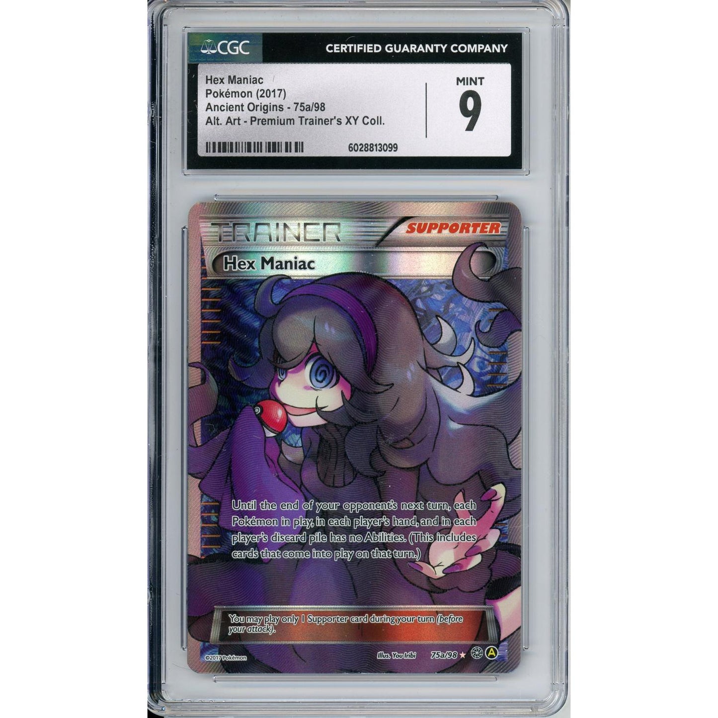 Pokemon Graded: Hex Maniac 75a/98 Ancient Origins (2017) Alt Art CGC 9