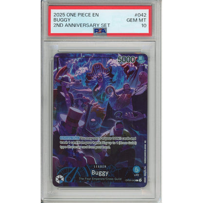 One Piece Graded: Buggy OP09-042 2nd Anniversary Set (2025) PSA 10