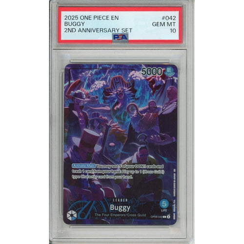 One Piece Graded: Buggy OP09-042 2nd Anniversary Set (2025) PSA 10
