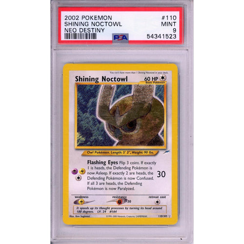 Pokemon Graded: Shining Noctowl 110/105 Neo Destiny (2002) Holo PSA 9
