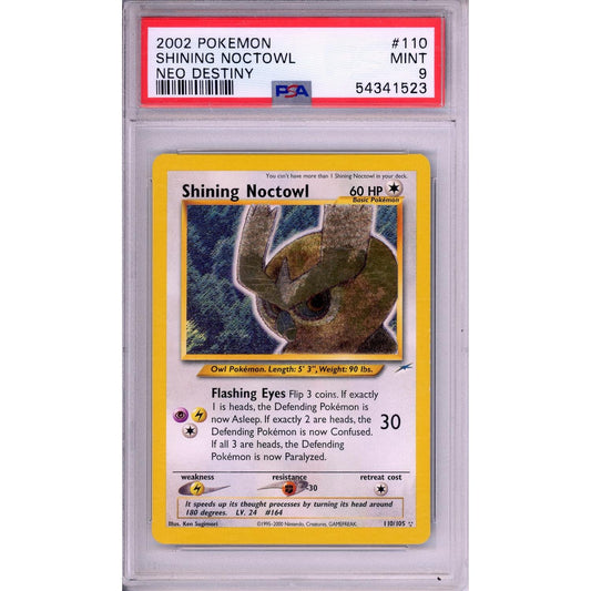 Pokemon Graded: Shining Noctowl 110/105 Neo Destiny (2002) Holo PSA 9