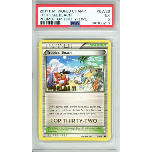 Pokemon Graded: Tropical Beach #BW28 Promo Top 32 (2011) PSA 5