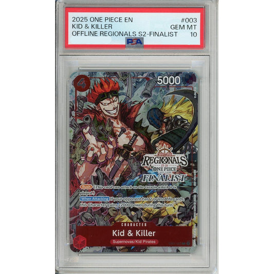 One Piece Graded: Kid & Killer EB01-003 Offline Regionals S2-Finalist PSA 10