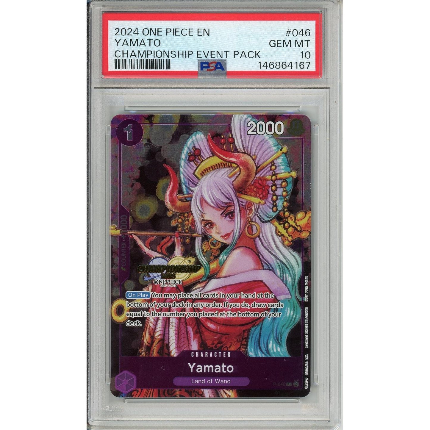 One Piece Graded: Yamato P-046 Championship Event Pack (2024) PSA 10