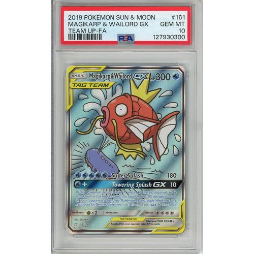 Pokemon Graded: Magikarp & Wailord GX 161/181 Sun & Moon (2019) Full Art PSA 10